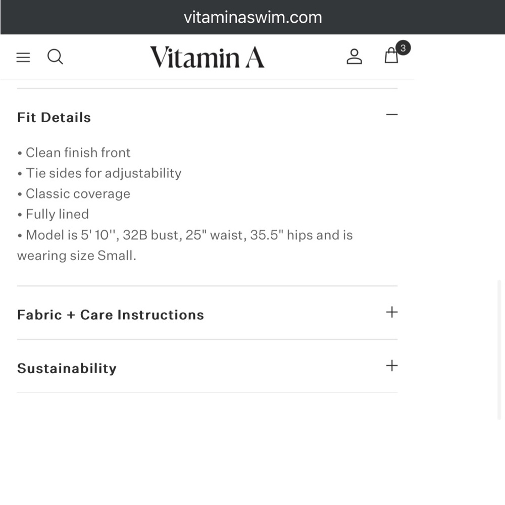 Vitamin A | Elle Adjustable Tie Side Bottom - Black SuperRib - Picture 6 of 6